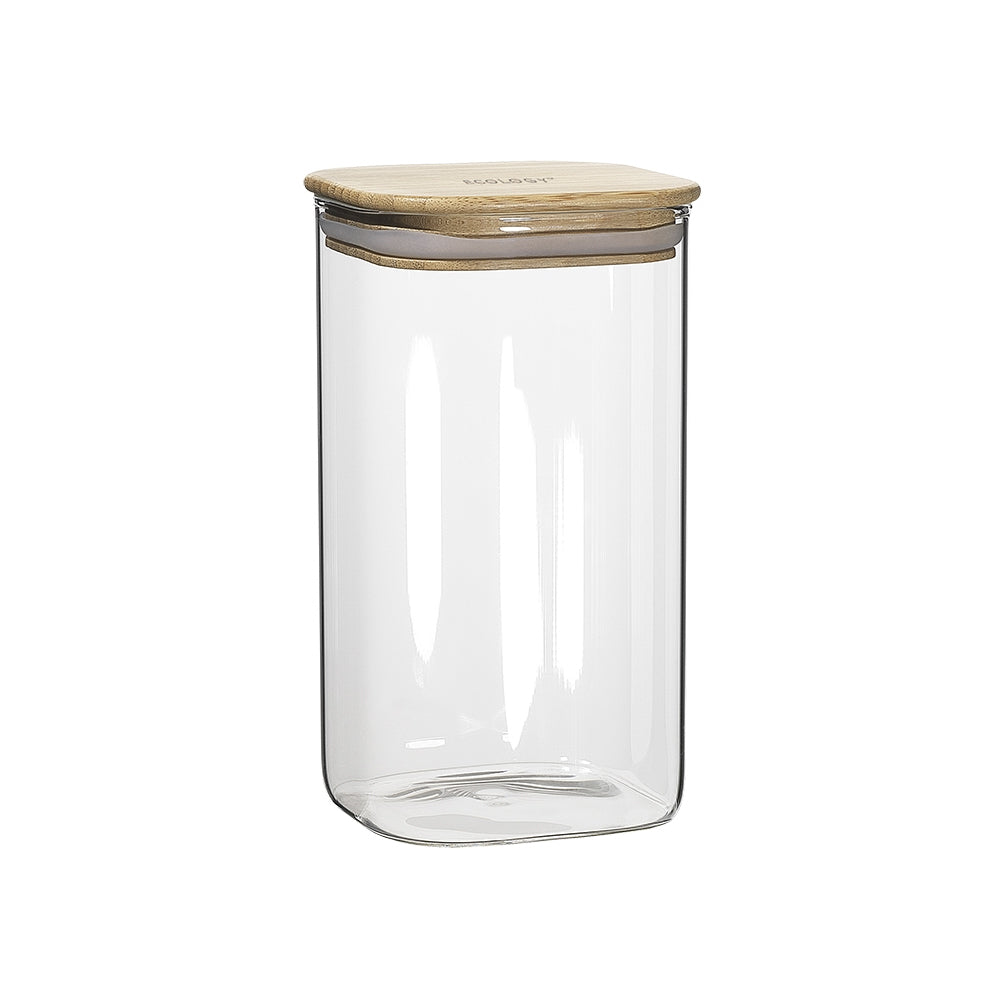 Ecology Pantry Square Glass Canisters w/ Bamboo Lid (4 Pieces) — image 4
