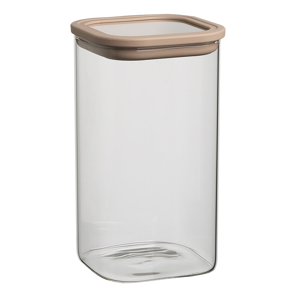 Ecology Store Square 1.5L/19cm Glass Canister w/ Lid Container Storage Clear (2 Pack) — image 2