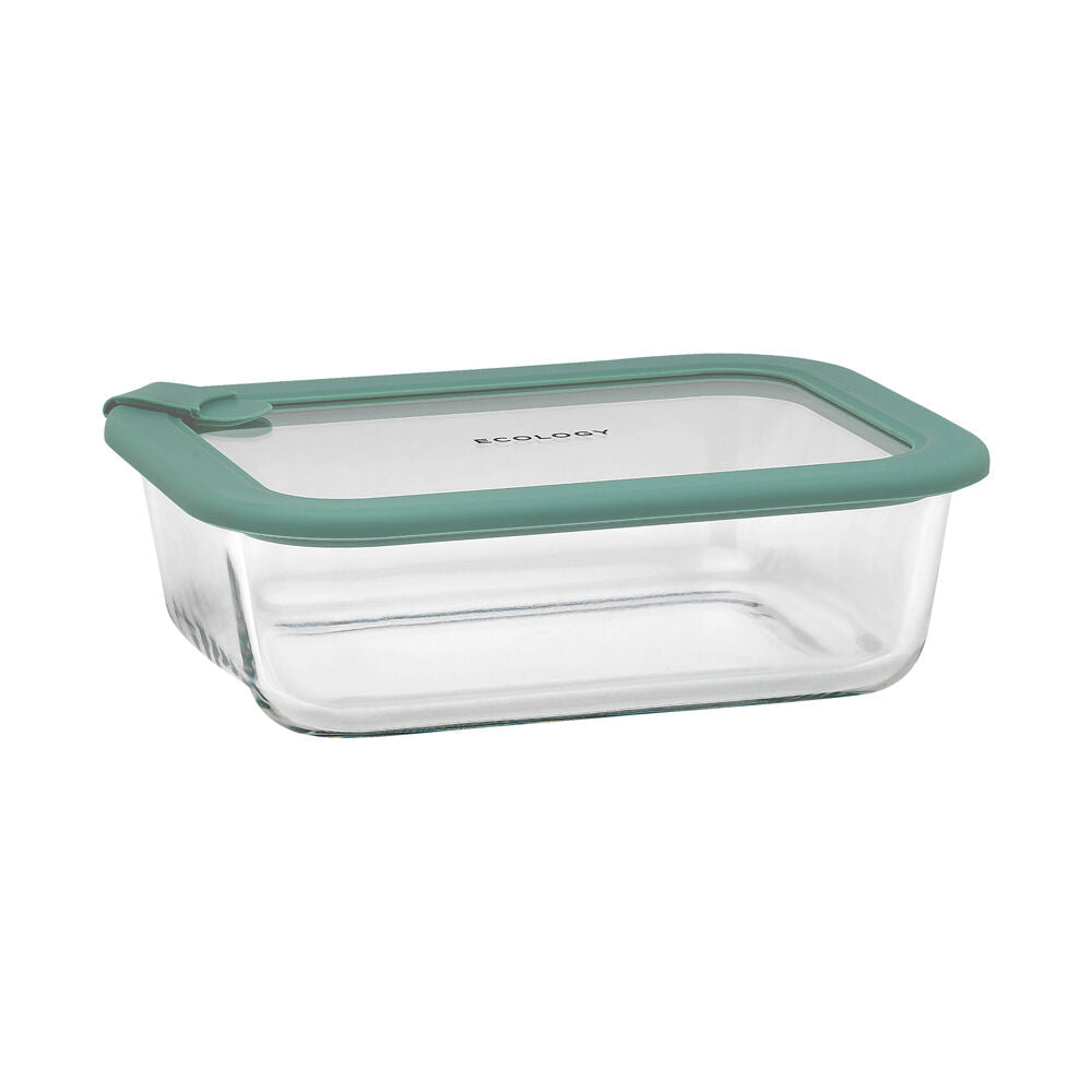 Ecology Store Rectangle Clear Glass Food Storage Container 1050ml Eucalyptus (6 Pack) — image 2