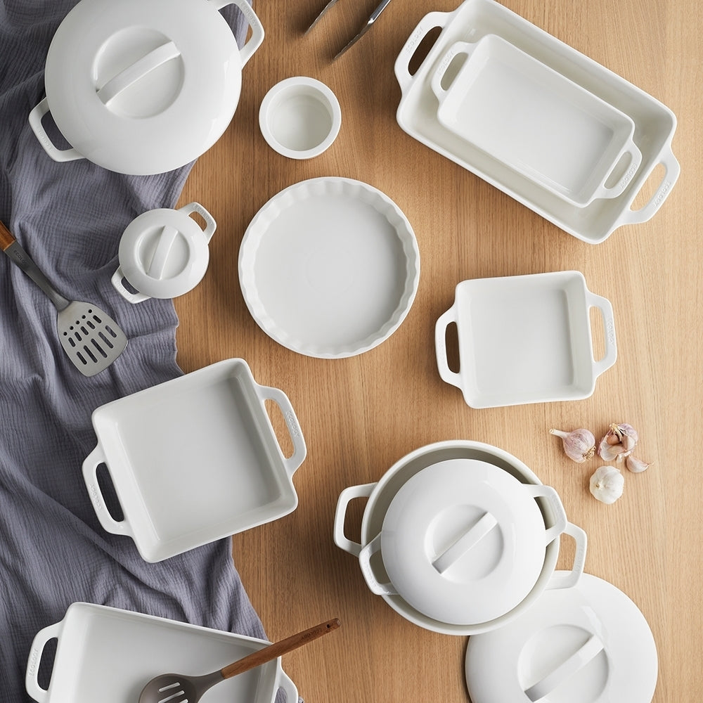 Ecology Signature 2L Porcelain 27.5cm Casserole Cookware Baking Dish w/Lid White — image 4