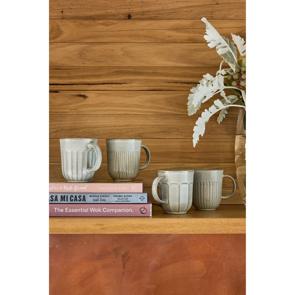 Ecology 330ml Stoneware Chapel Coffee/Tea Mugs 12.5x10.5cm Drinkware Grey (4 Pieces) — image 2