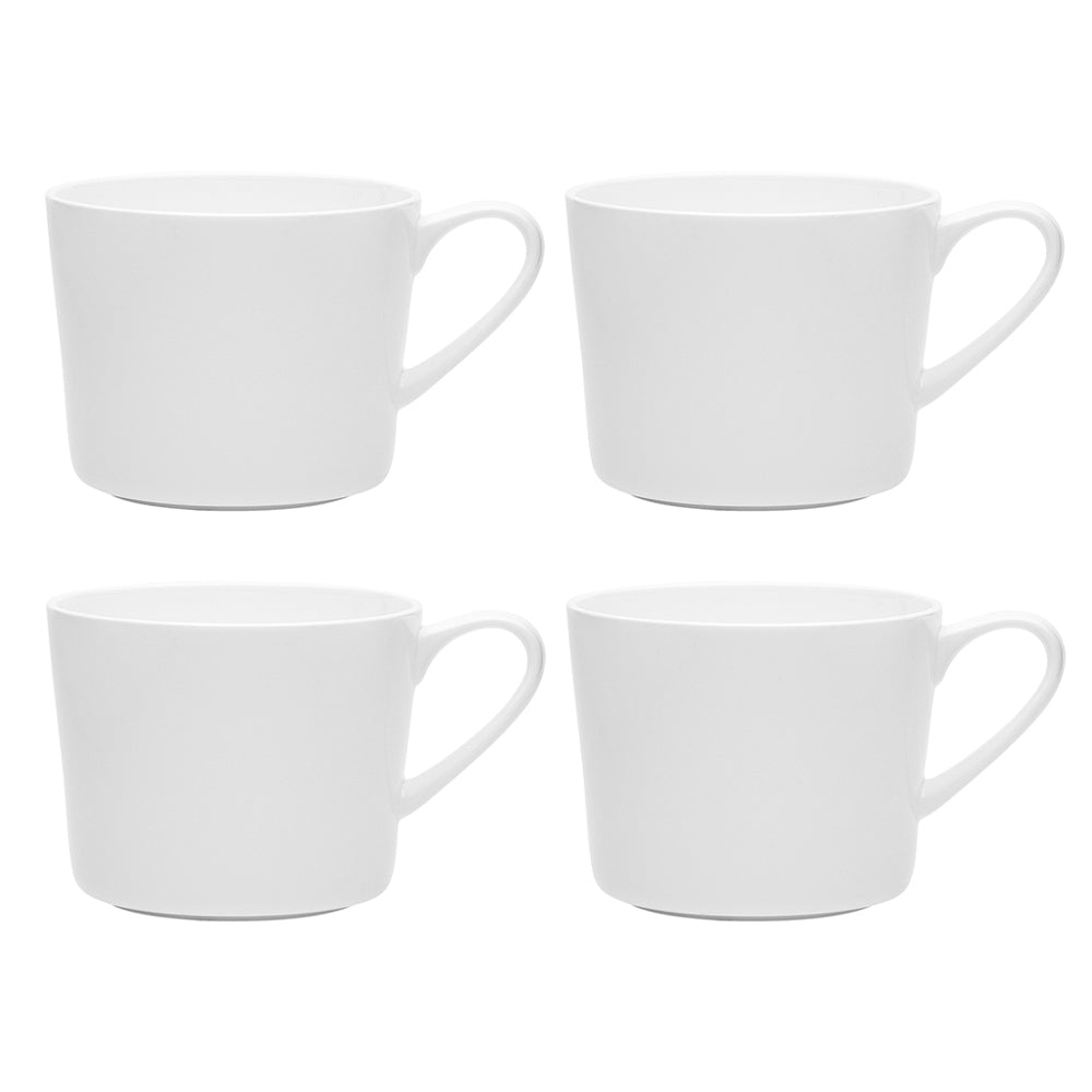 Ecology 400ml Canvas Wide Mug/Cup Tableware - White (4 Pieces)