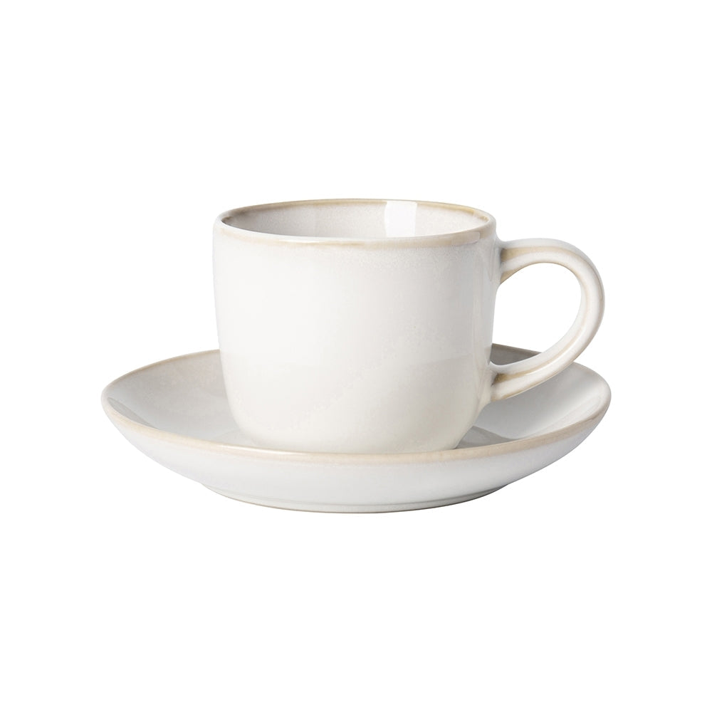 Ecology Stoneware Element Espresso Aesthetic Tea Cup & Saucer 120ml Blanc (6 Pack) — image 2