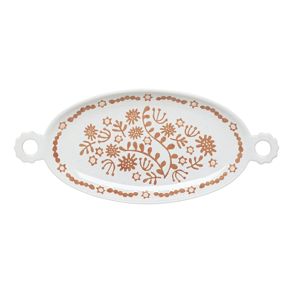 Ecology Nori Stoneware Loop Food Serving Platter/Dish w/Handles Red 18x41cm