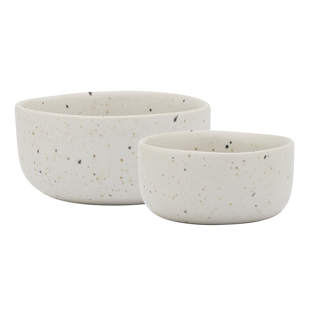 Ecology Domus 8/10cm Stoneware Snack Sauce Dip Bowl Set Round Tableware (2 Pieces)