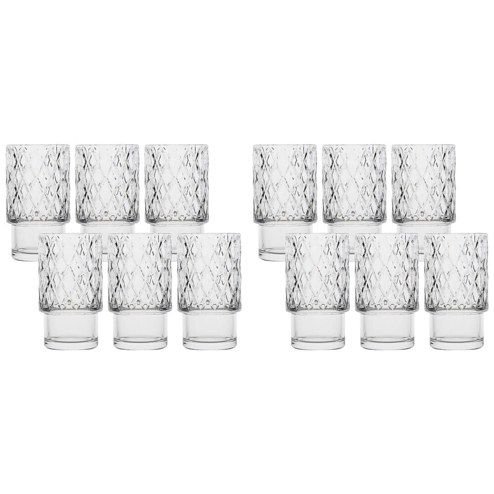 Ecology Dante Glass Hi Ball Tumblers Water/Juice Drinking Cup 370ml Clear (12 Pieces)