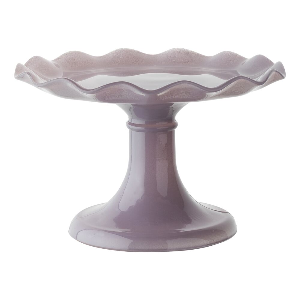 Ecology 20 x 12.5cm Iris Soda Lime Glass Ruffle Fluted Edged Cake Stand