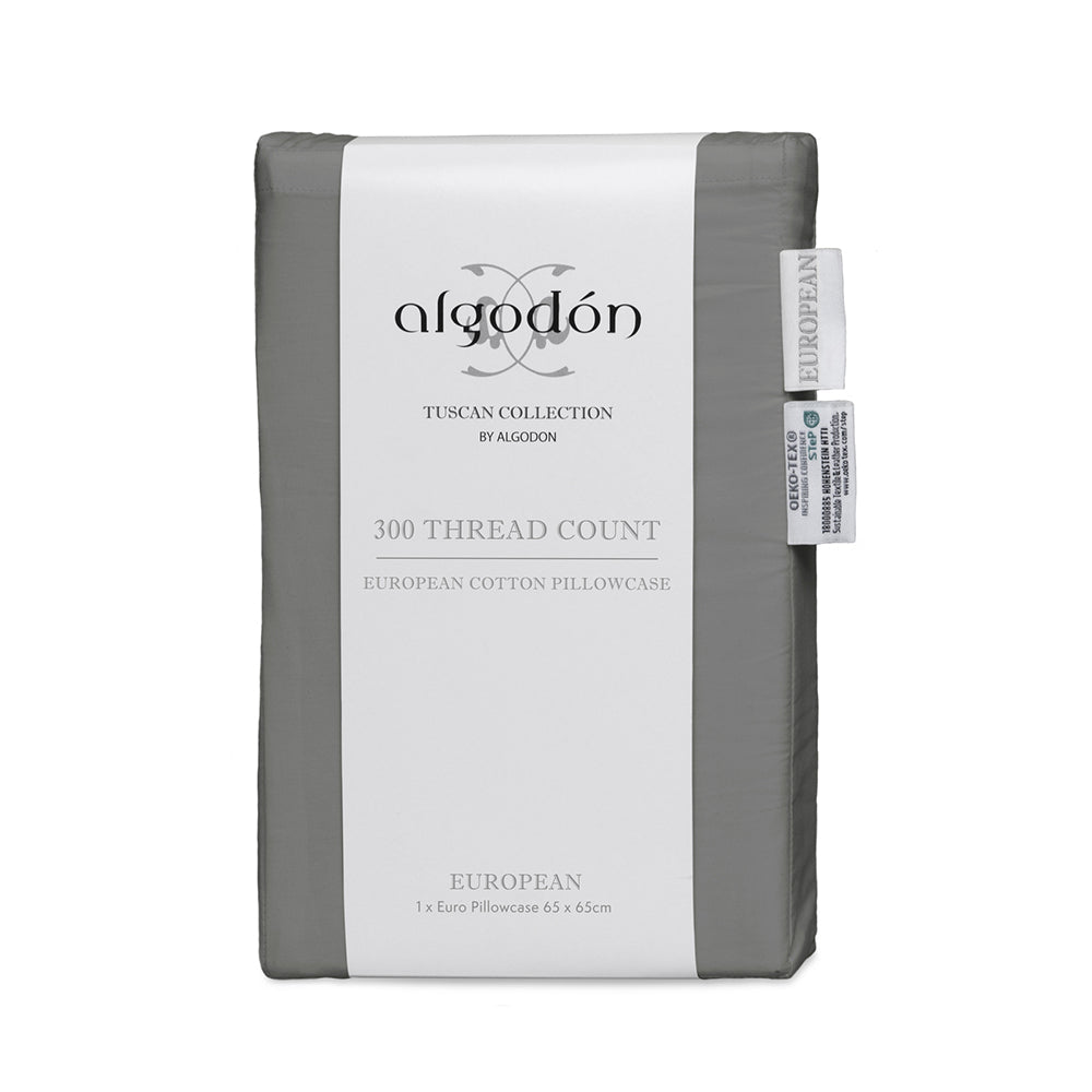 Algodon Euro Pillowcase 65cm 300TC Cotton Luxury Soft Smooth Comfort — image 2