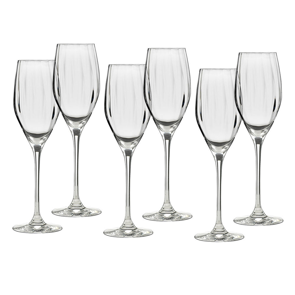 Ecology Twill 170ml Glass Prosecco/Sparkling Wine/Champagne Bar Glasses Set (6 Pieces)