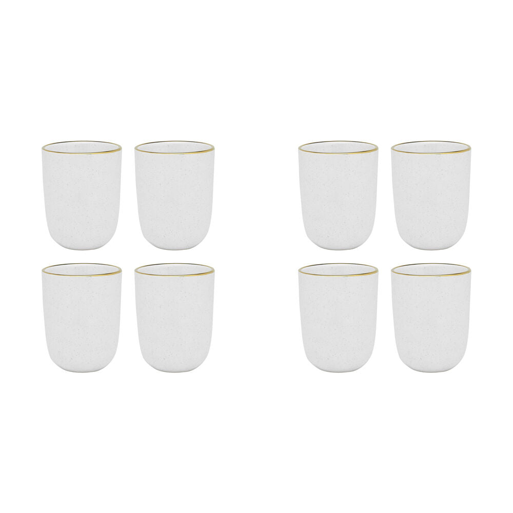 Ecology Speckle Stoneware Cuddle Mug Drinking Tumbler 250ml Milk/Gold (8 Pieces)