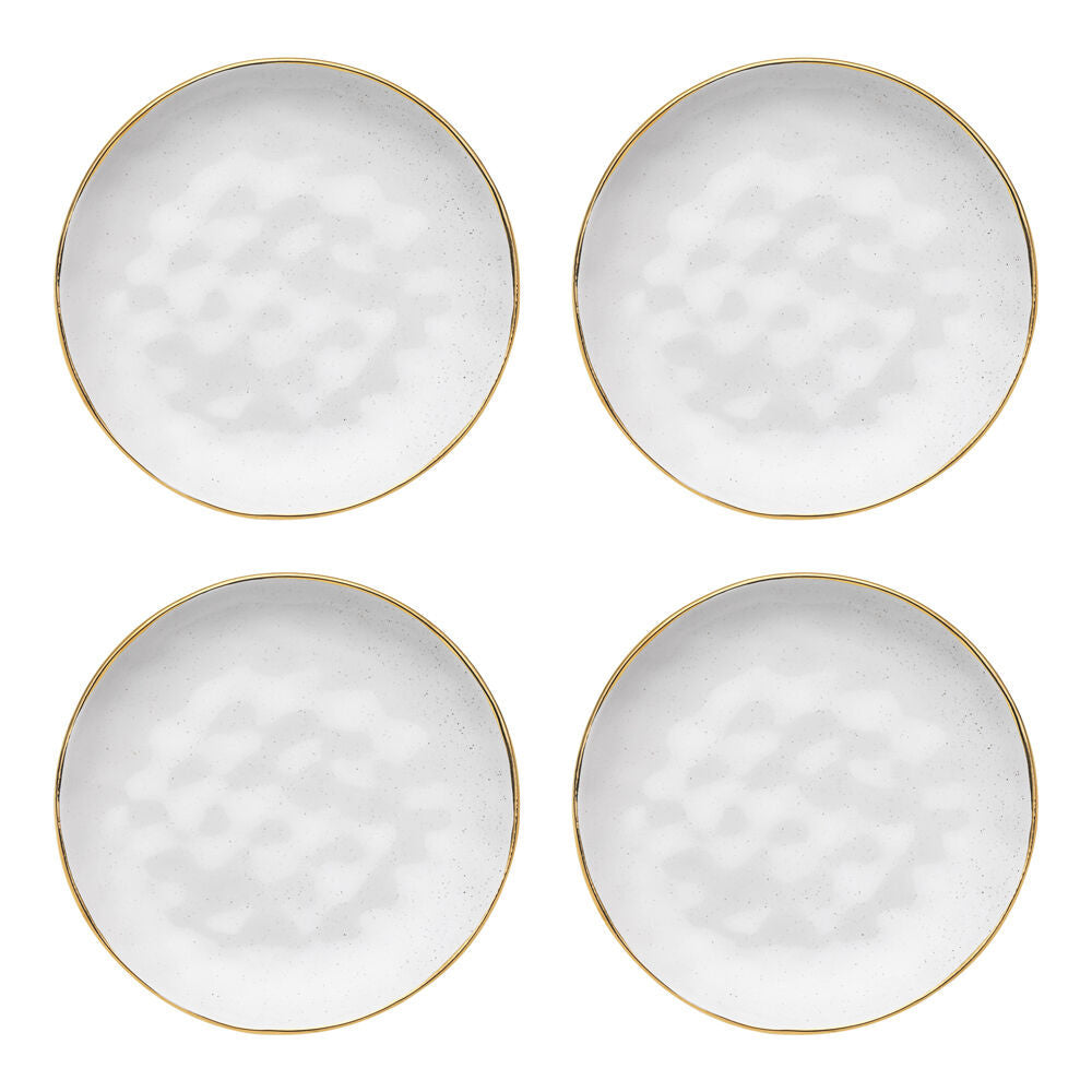 Ecology Speckle Stoneware Cake Plate Serving Dish Tableware Milk/Gold (4 Pieces)