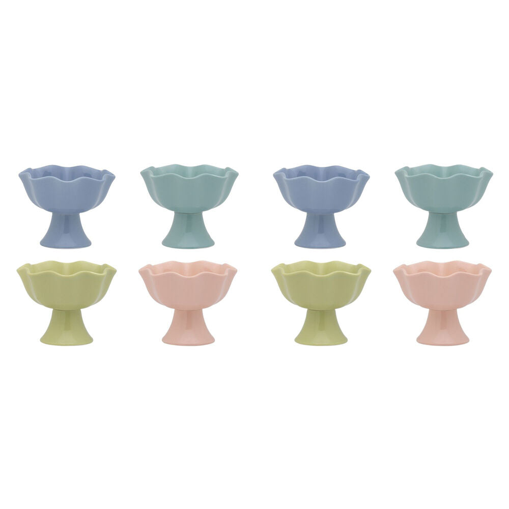 Ecology 4pc Ecology Ruffle Footed Bowls 12cm Pink Salt, Midday, Twilight, Ginko (2 Pack)