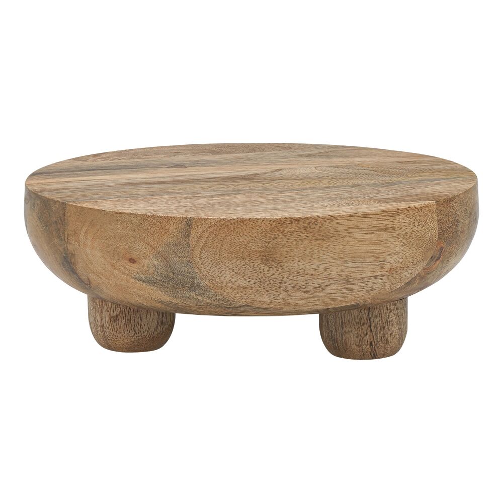 Ecology 25x9cm Dark Brown Drift Footed Mango Wood Raised Serving Bowl