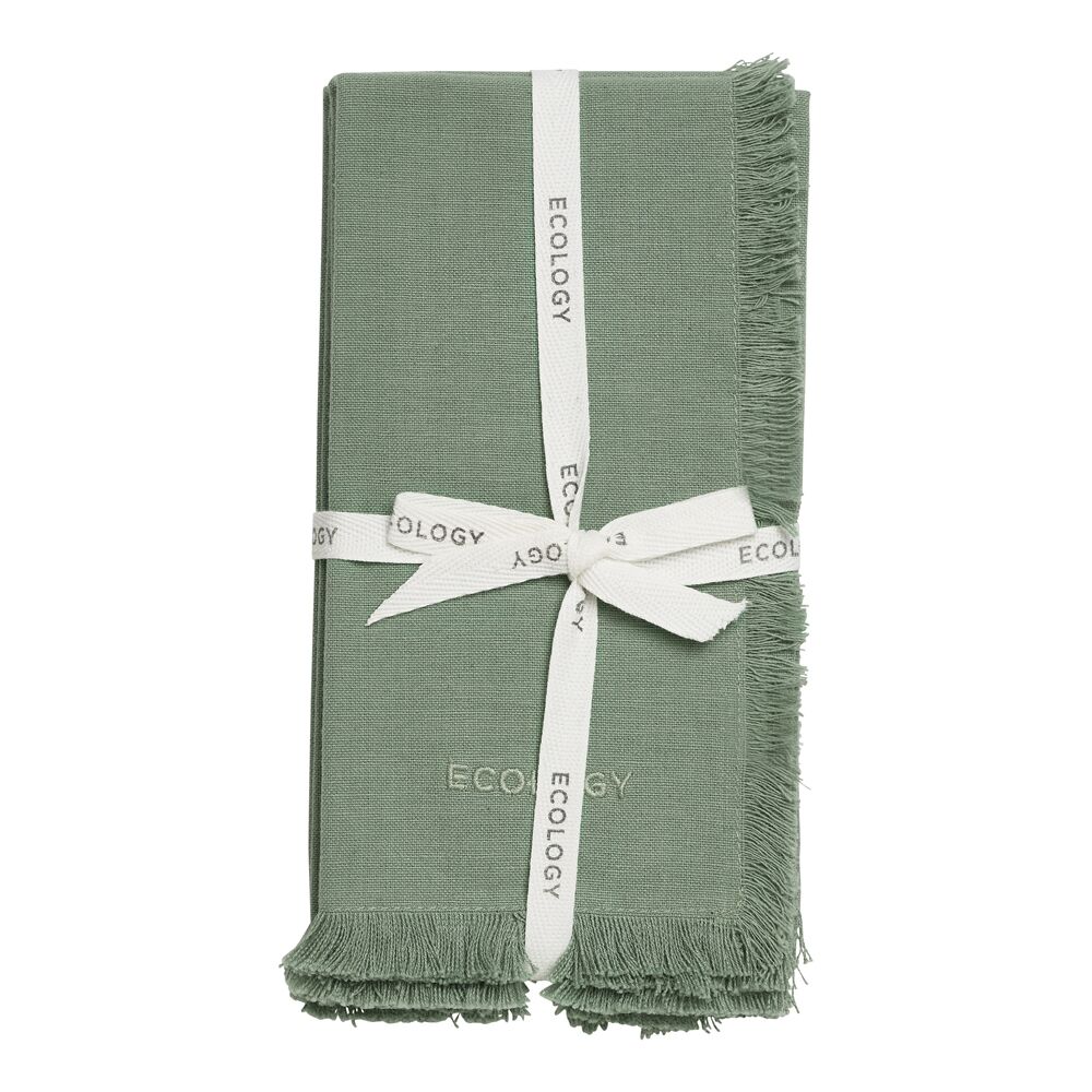 Ecology 100% Cotton Fray Reusable Napkin Serviettes 45x45cm Midday (4 Pieces) — image 2