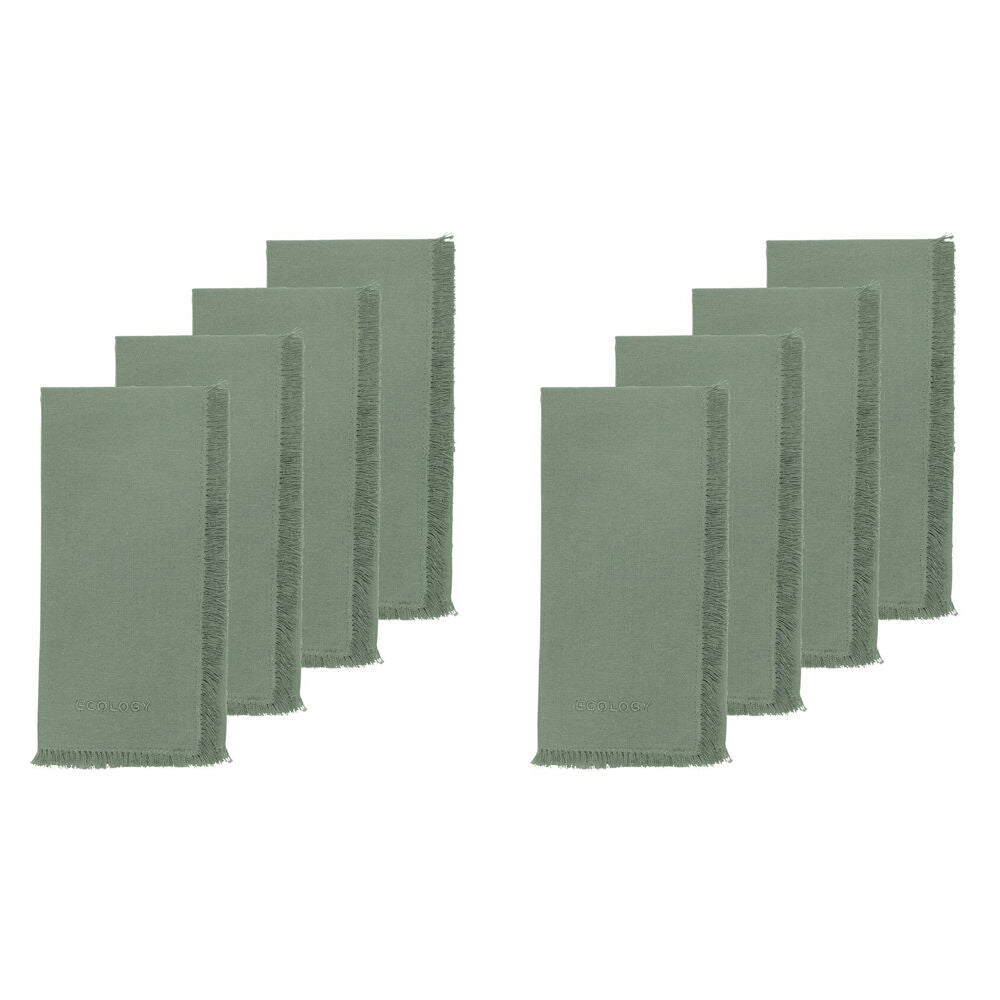 Ecology 4pc Ecology 100% Cotton Fray Reusable Napkin Serviettes 45x45cm Midday (2 Pack)