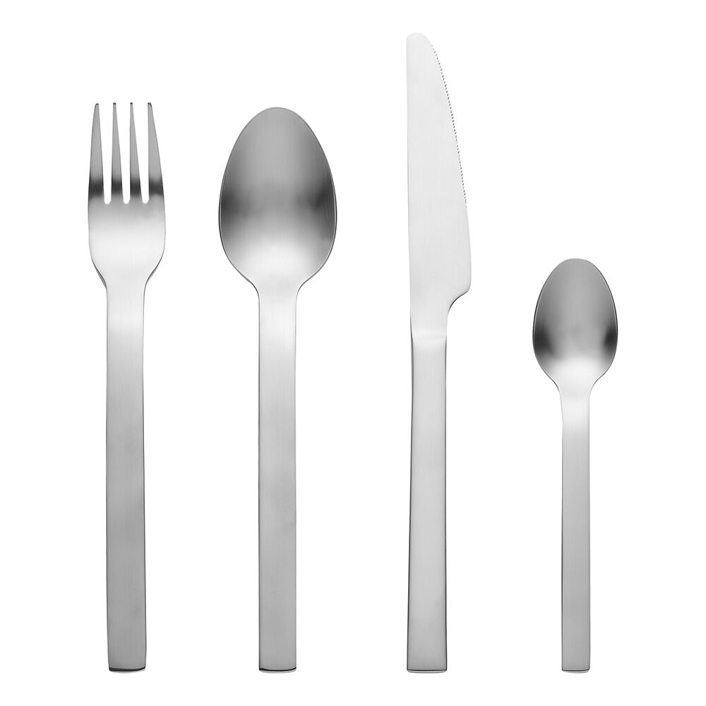 Ecology Forge Stainless Steel Kitchen Cutlery Set Brushed Silver (16 Pieces)