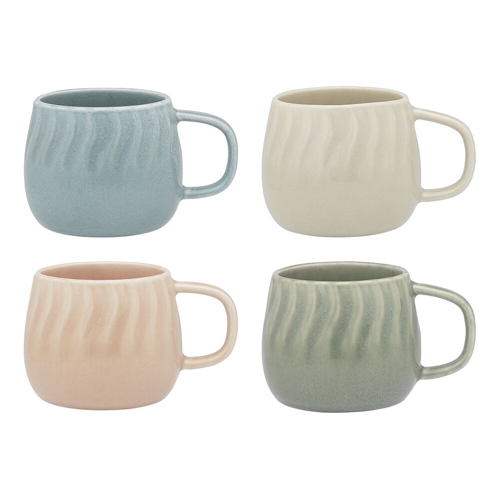 Ecology Porcelain Glaze Ritual Mugs 380ml Birch, Midday, Meadow, Pink Salt (4 Pieces)