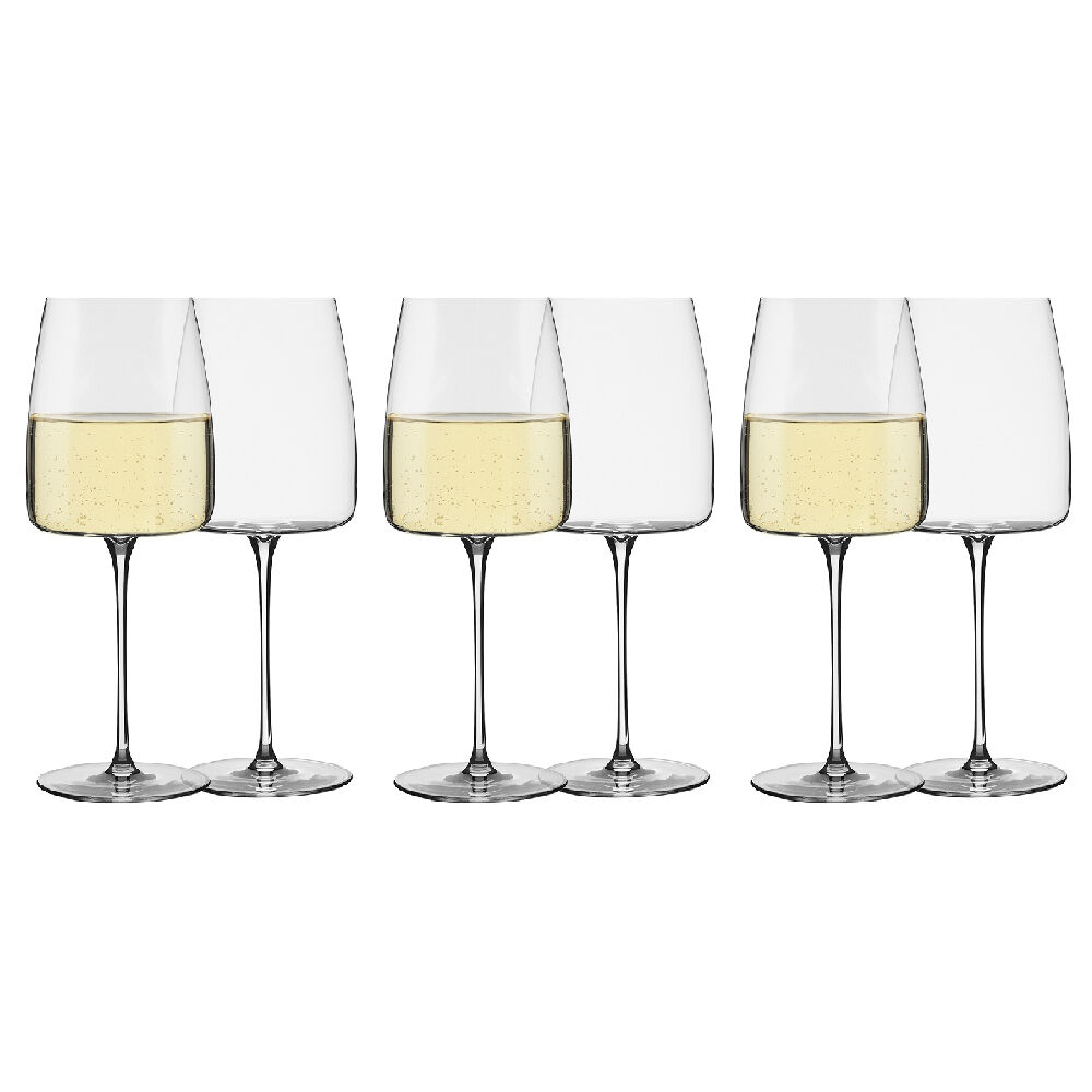 Ecology Epicure Stemmed 450ml/22cm White Wine Glasses Drinkware Set Clear (6 Pieces)
