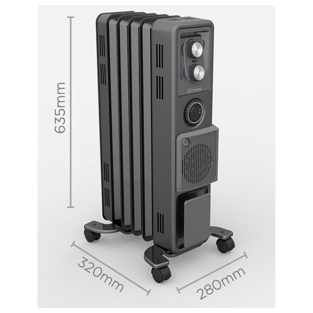 Dimplex 1500W Oil Free Portable Column Heater/Heating w/Timer & Turbo Fan Black — image 2