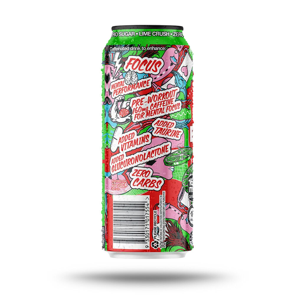 BSc Pre-Workout Energy Drink Can Sugar Free 500ml Lime Crush (12 Pack) — image 3