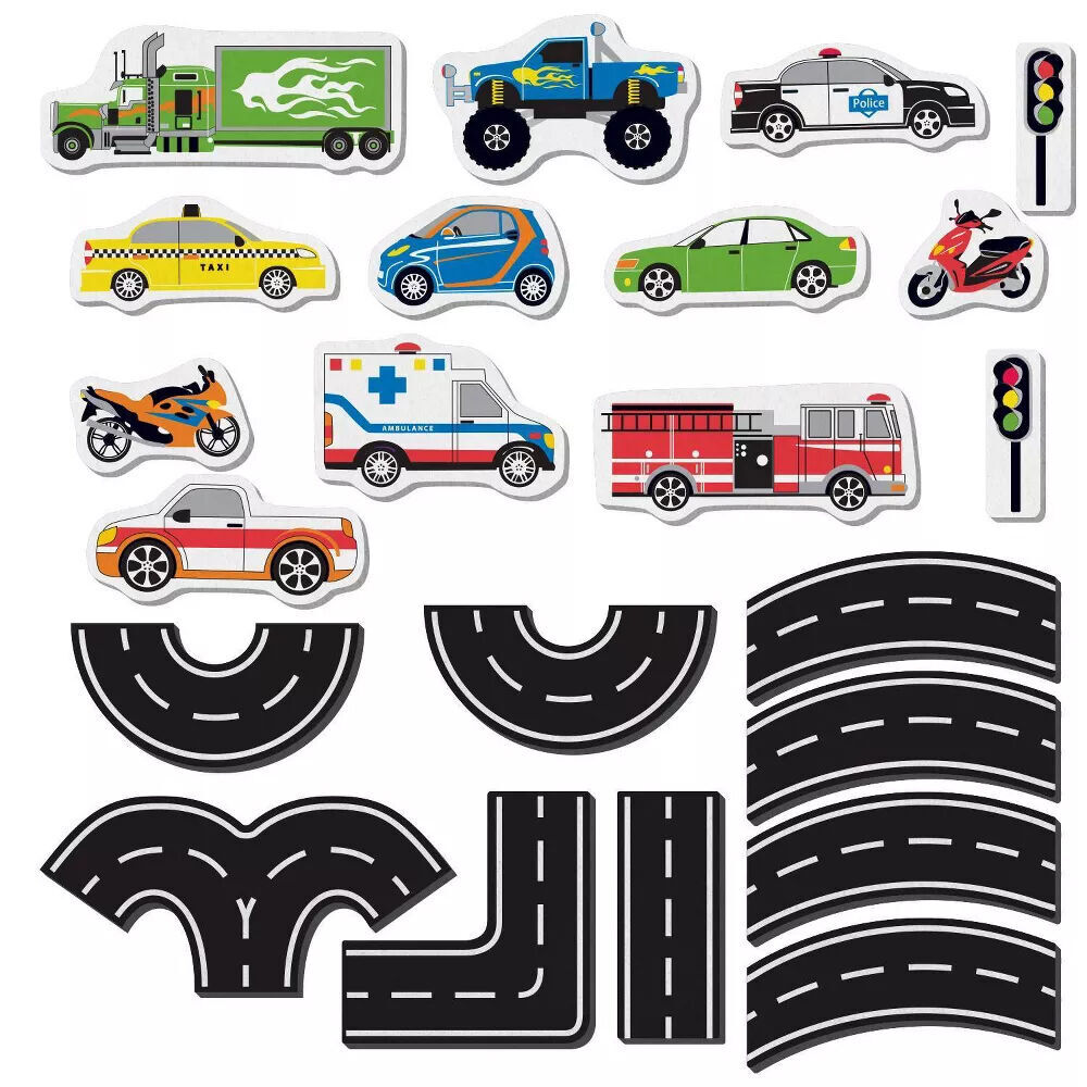 Edushape Kids 3y+ Foam Bath Vehicle Toy Set Magic Creatons Tub Fun Traffic — image 2