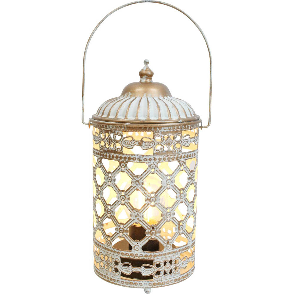 LVD Metal LED Lantern Hanging Light Lamp Tabletop Home Decor 19.5cm Moroque 2