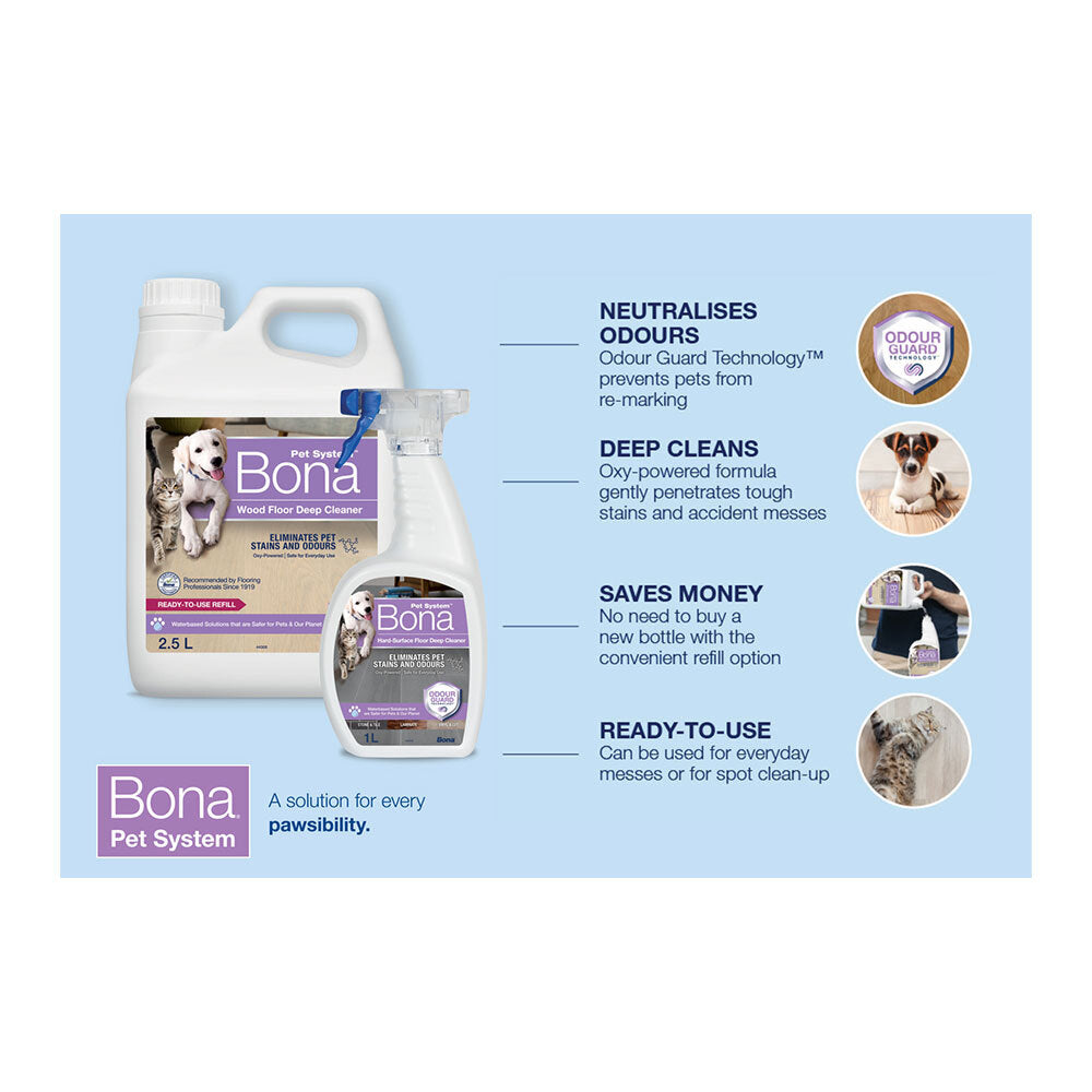 Bona Pet Care Hard-Surface Water-Based Floor Deep Cleaner 2.5L Refill Btl — image 2