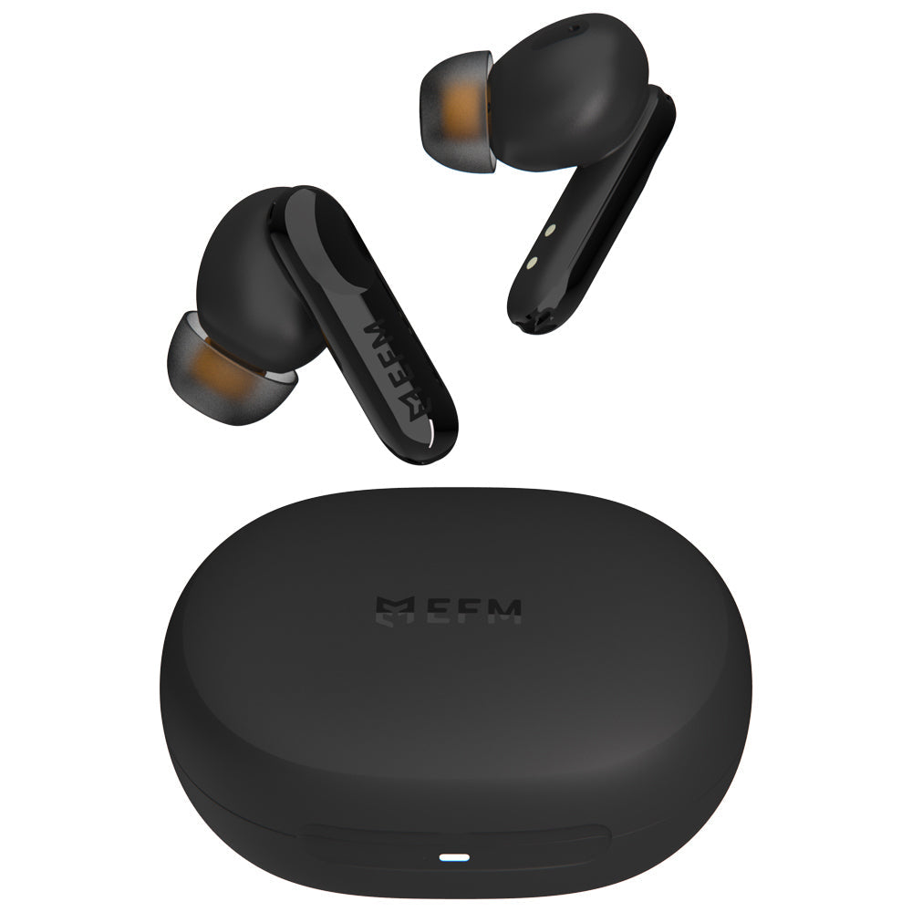 Efm Chicago TWS In-Ear Wireless Earbuds/Earphones w Active Noise Cancelling BLK — Black