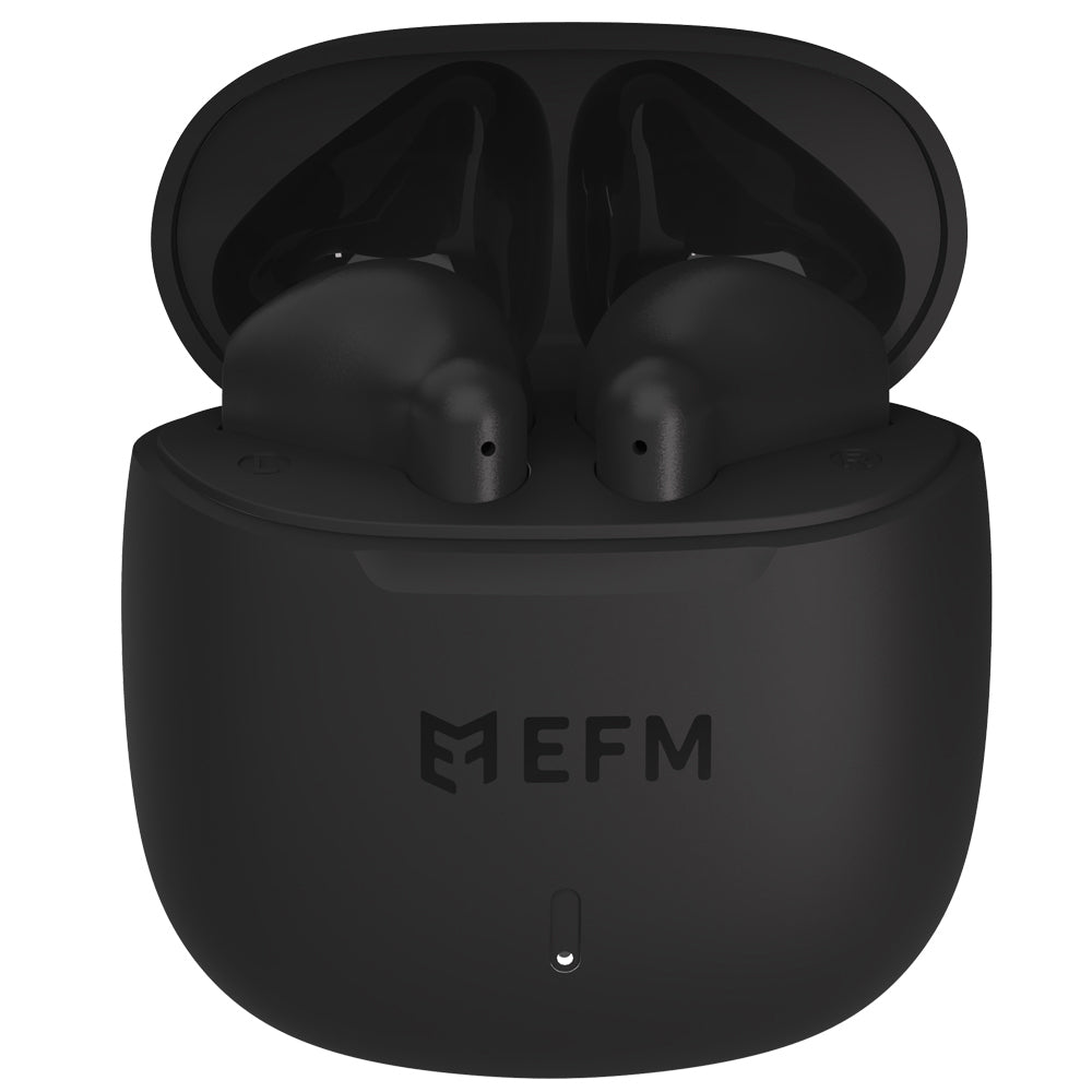 Efm Kansas TWS In-Ear Wireless Earbuds/Earphones w Mic & Fast Charge — Black