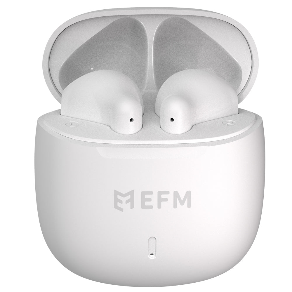 Efm Kansas TWS In-Ear Wireless Earbuds/Earphones w Mic & Fast Charge — White