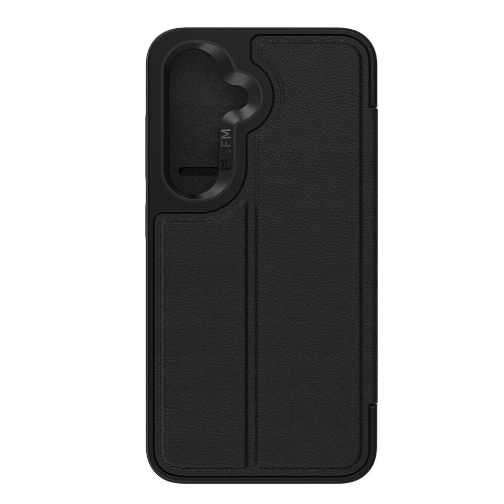 Efm Black Monaco Leather Wallet Case w/ D3O BIO For Samsung Galaxy 2025 6.7