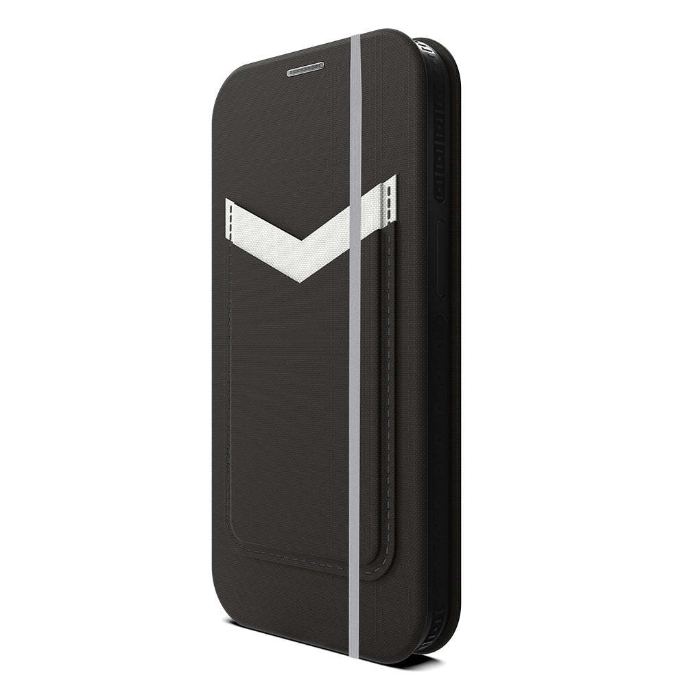 Efm Miami D3O Leather Wallet Case Armour Cover for iPhone 13 Mini Smoke Black