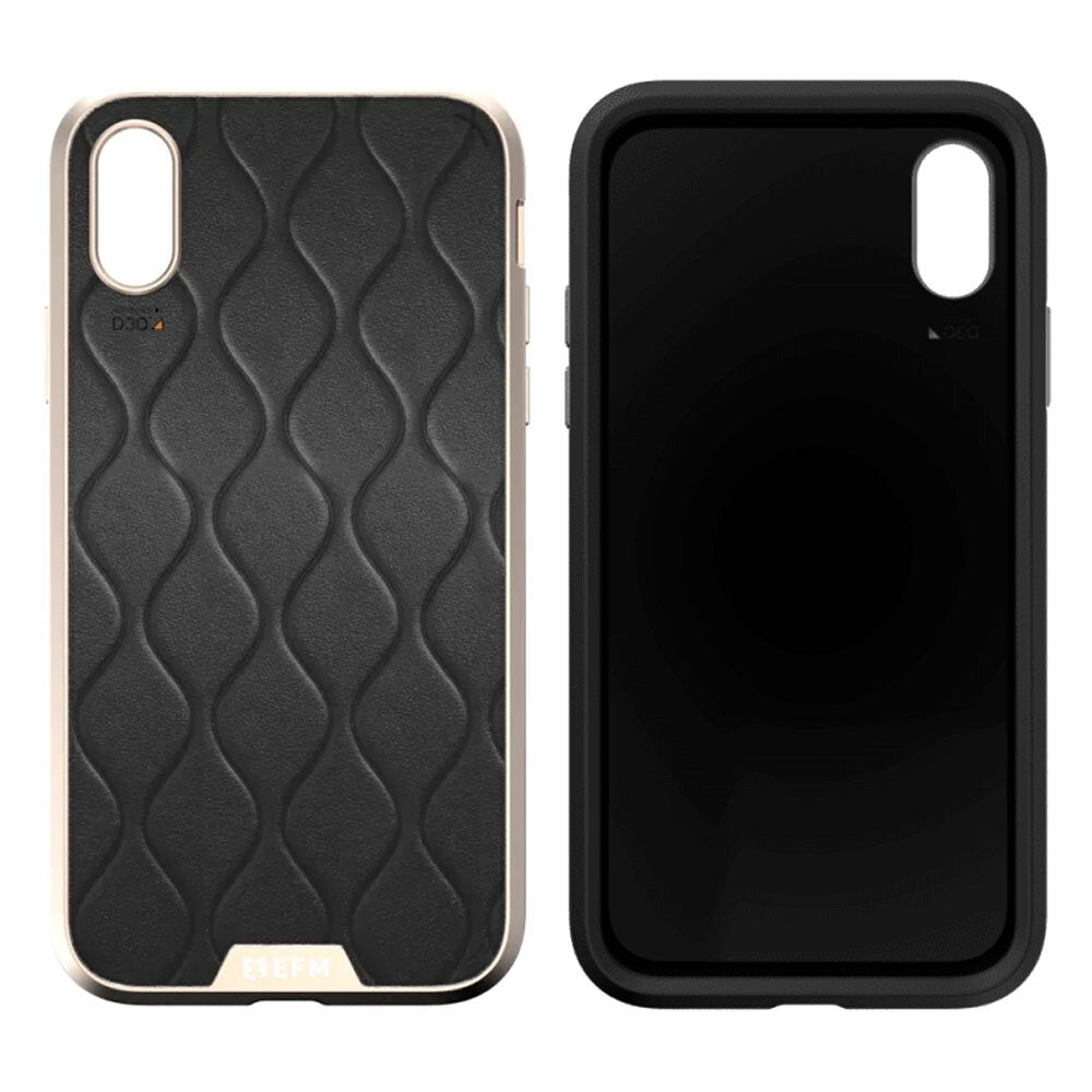 Efm Verona Leather D3O Case Armour Protection Cover for Apple iPhone XR Gold BLK