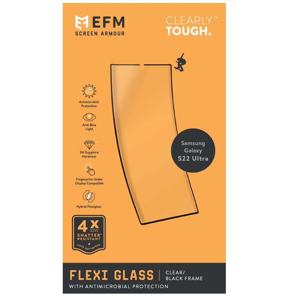 Efm FlexiGlass Screen Armour Guard Protector For Samsung Galaxy S22 Ultra Clear — image 2