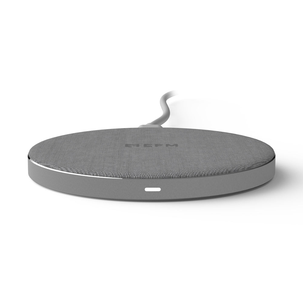 Efm 15W Qi Wireless Charging Pad/Mat For Apple/Android Smartphone/Earbuds Silver — image 2