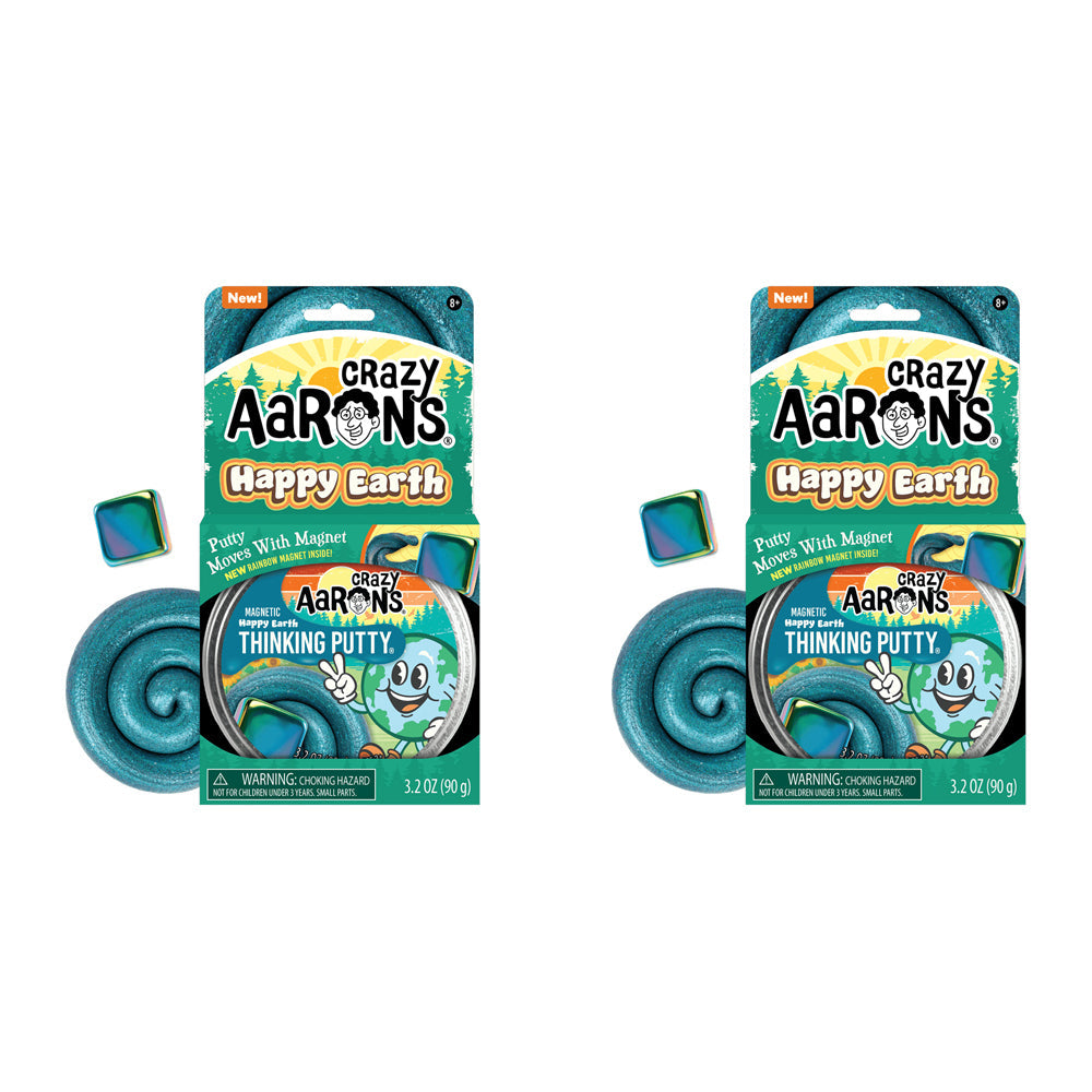 Crazy Aarons Thinking Putty Happy Earth Magnetic Storms Kids Toy 10cm 3y+ (2 Pack)