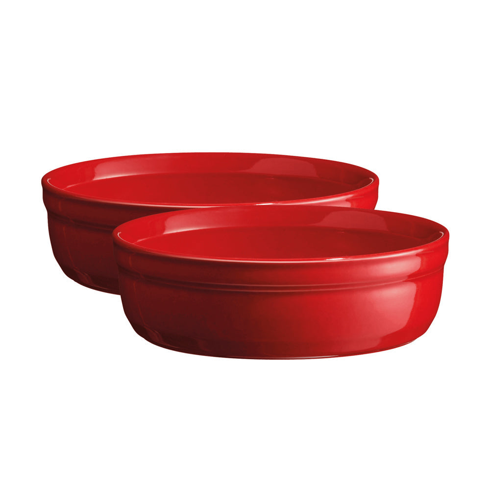 Emile Henry 12cm Ceramic Creme Brulees Bowl Baking Dessert Dish Burgundy (2 Pieces)