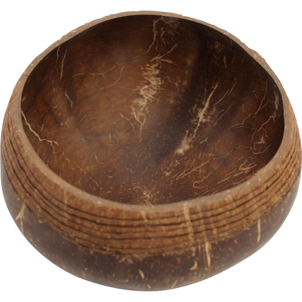 LVD Coconut 13cm Bowl Border Carved Round Home/Dining Decorative Boho Dish Brown — image 4