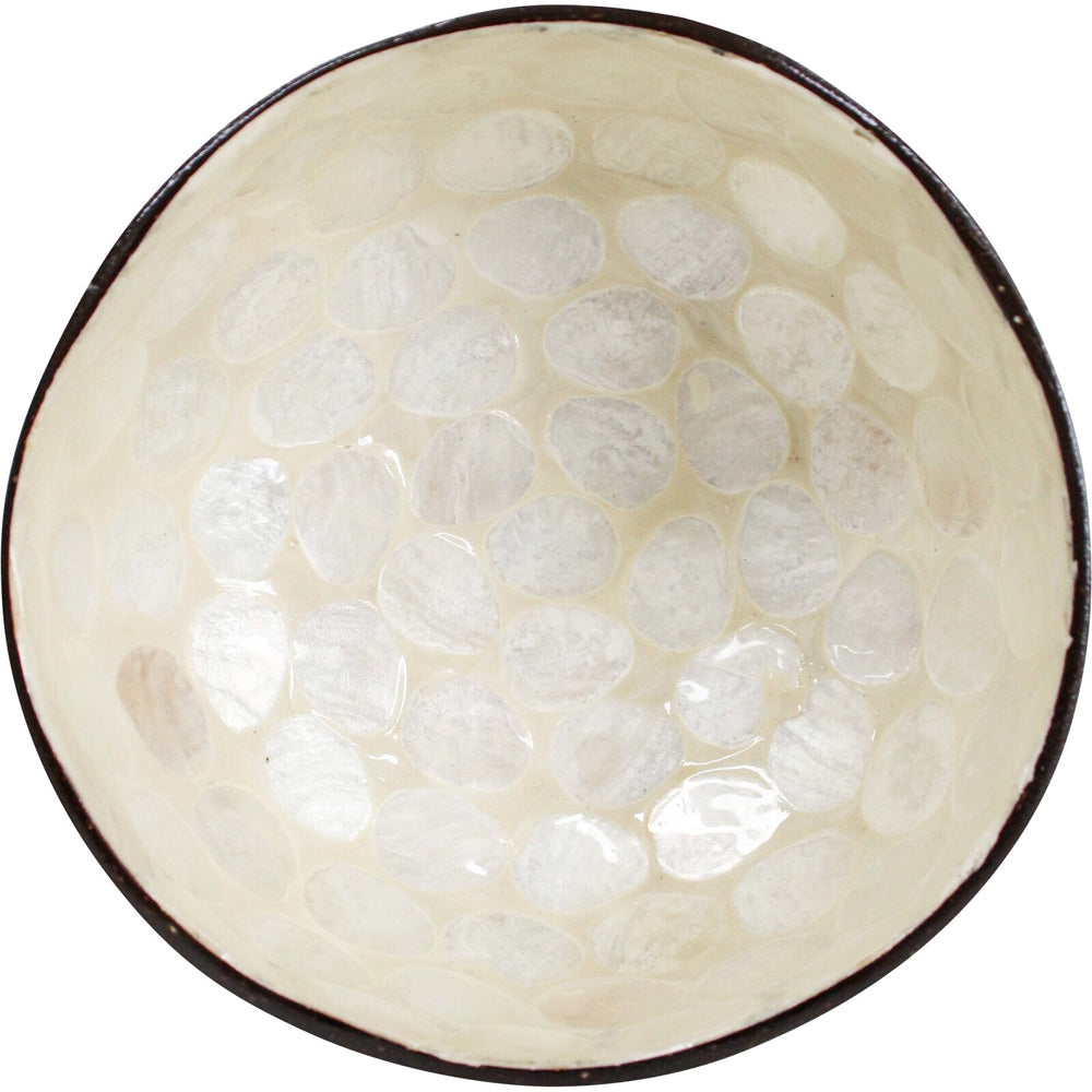LVD Ivory Pebble 13cm Decorative Coco Capiz Bowl Container Home Tabletop Decor Round — image 2