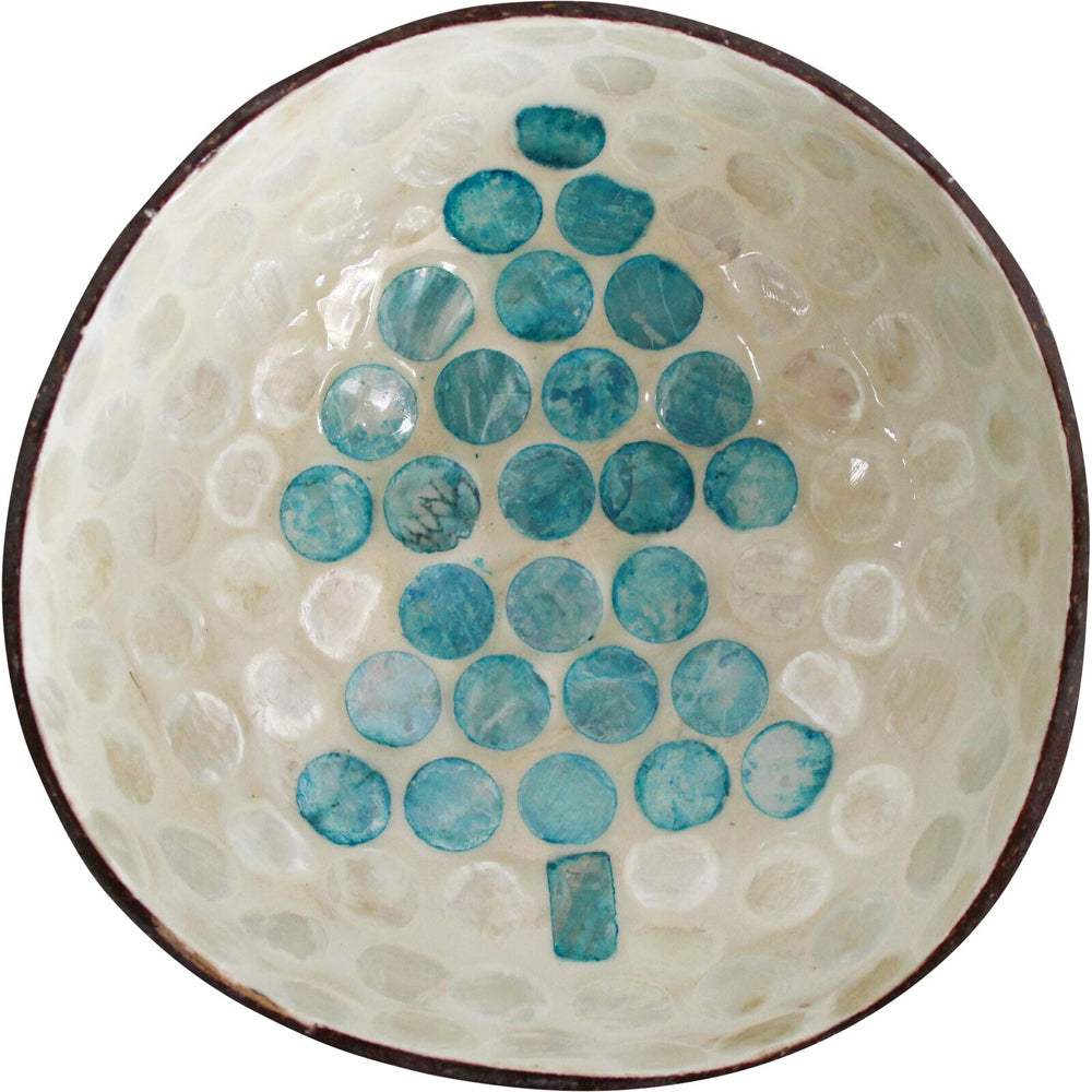 LVD Tree Aqua 13cm Decorative Coco Capiz Bowl Container Home Tabletop Decor Round (2 Pack) — image 2