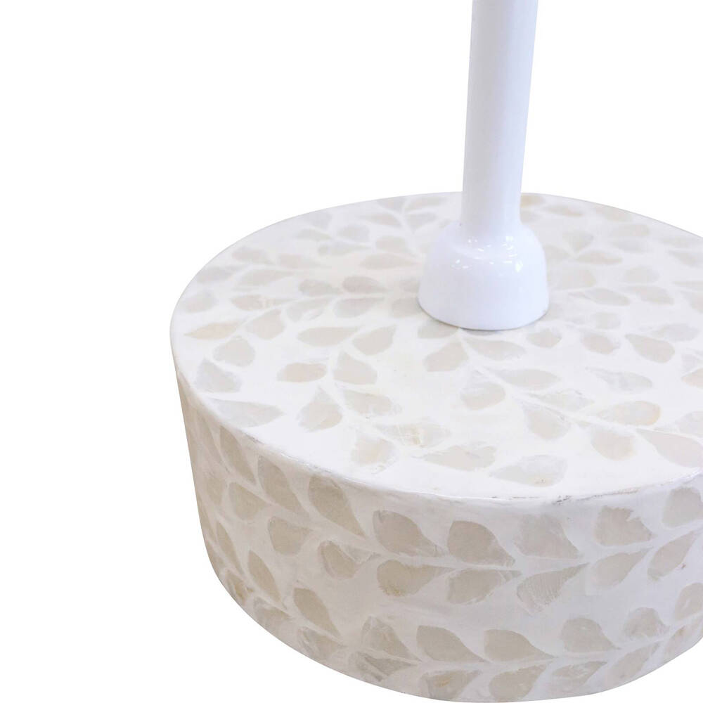 LVD Capiz Drinks Round Table Home/Lounge Display Decoration 30x61cm White