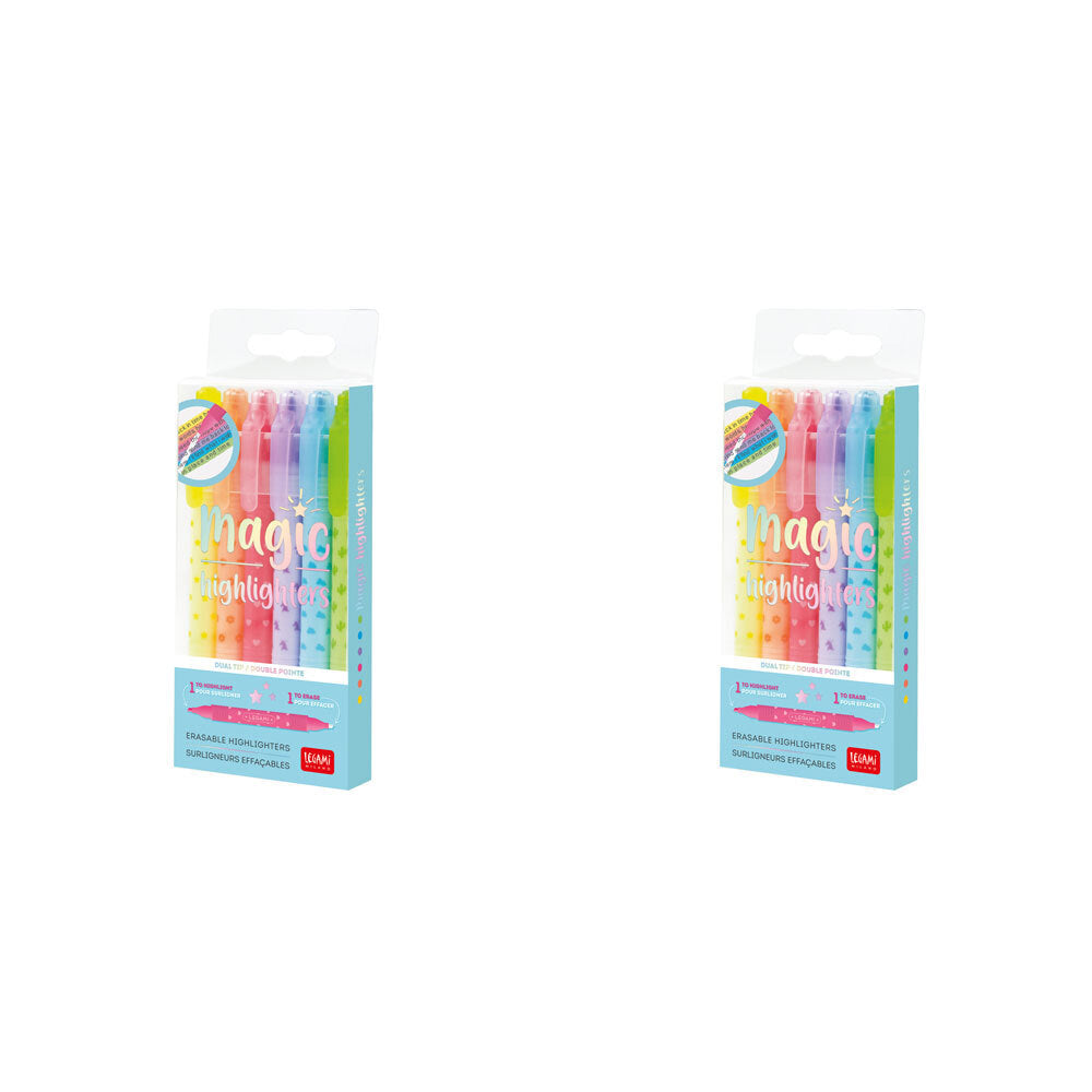 Legami 6pc Legami Erasable Highlighters Pen Writing Stationery Set Assorted Colour (2 Pack)