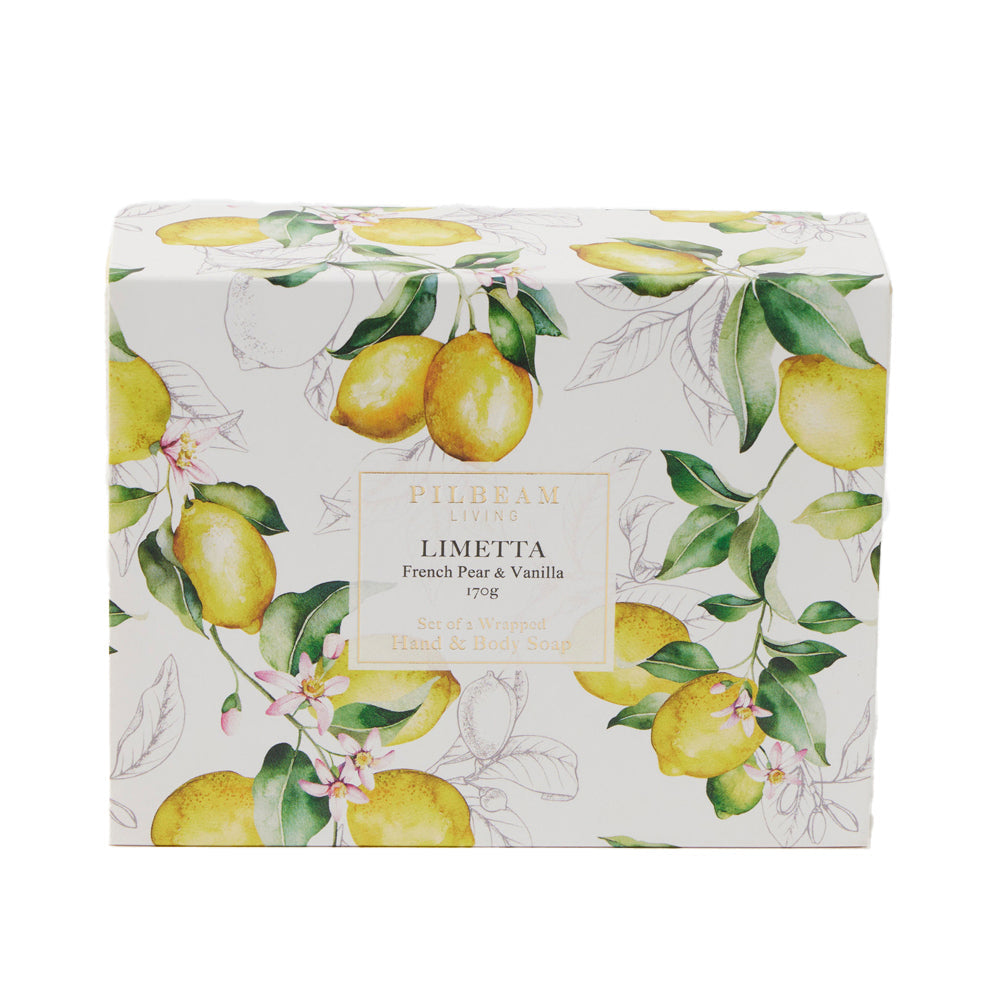 Pilbeam Living Limetta Scented Soap Set Home Decor French Pear & Vanilla (2 Pieces)