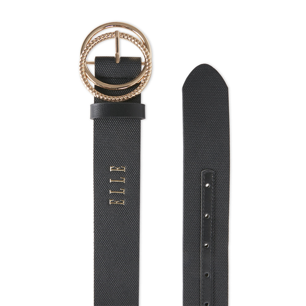 Elle Women's/Ladie's Gisselle Connected Ring Chic Fashion Belt Black Small