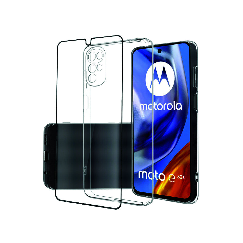 Efm Elements Case Cover & Screen Protection Bundle Pack For Motorola G22 Clear