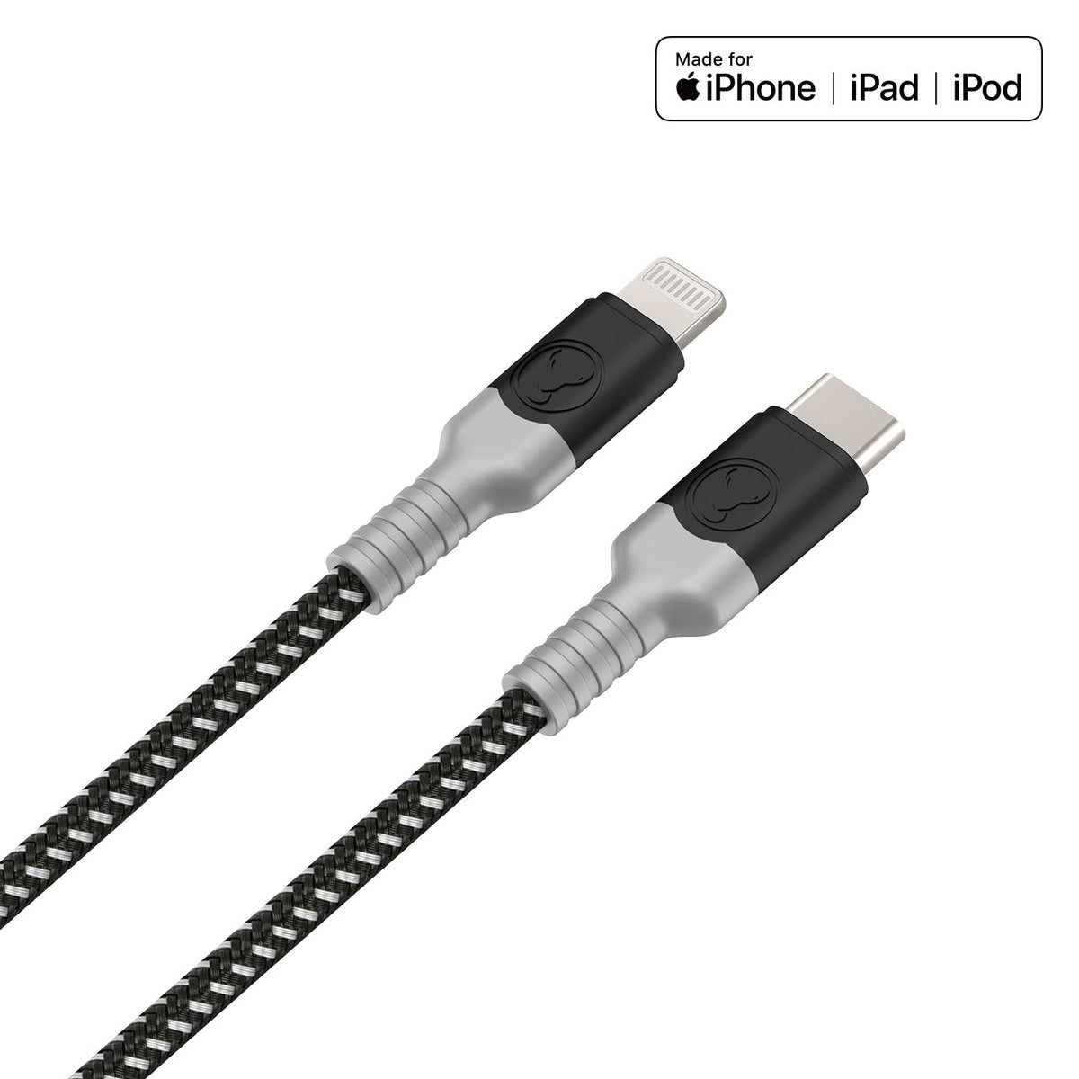 Bon.Elk Bonelk Long-Life USB-C to Lightning Cable (1.2 m) (Black/Grey) — image 2