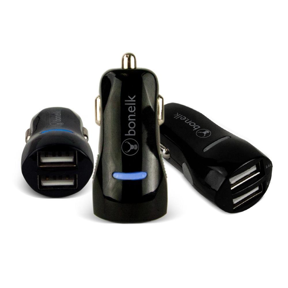 Bon.Elk Bonelk Black 4.8A Dual USB Car Cigarette Lighter Charger Adapter f/Phone/Tablets — image 3