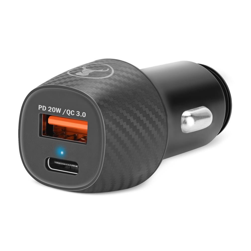 Bon.Elk Bonelk Car Charger Carbon Series 20W Pd/usb-c 18W/QC 3.0 USB-A 20W Adapter Black
