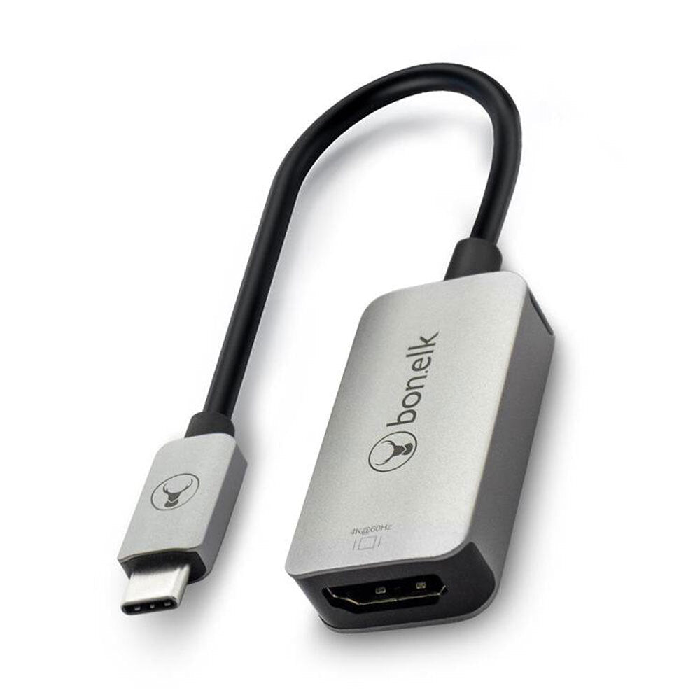 Bon.Elk Bonelk USB-C to HDMI 4K 60Hz Ultra HD Adapter for Computer/Laptop Tablet PC Grey
