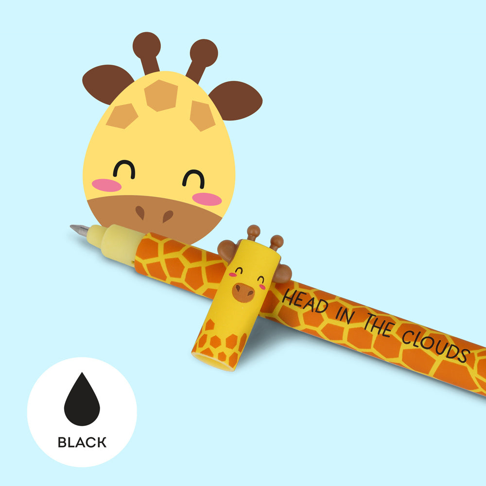 Legami Erasable Gel Pen Rollerball Friction Writing Stationery Giraffe Black Ink — image 2
